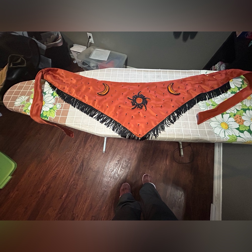 Handmade Hand Beaded Belly Dance Hip Scarf. Tribal Belly Dance.
